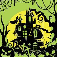 Haunted House Halloween Illustration vector