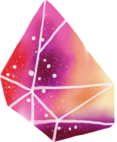 Watercolor painted crystal png