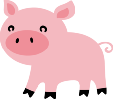 lindo cerdo de dibujos animados en la granja png