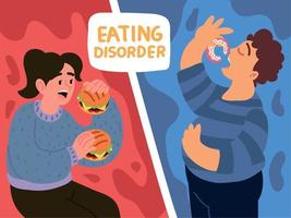 personas y trastornos alimentarios vector