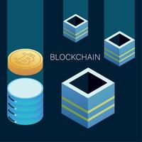 blockchain bitcoin data vector