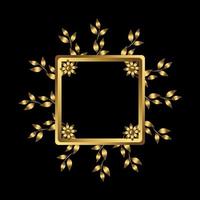 Golden mockups. Golden Floral Pattern. With Black backgrounds. vector