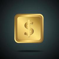 golden mockups.  gold dollar with black background vector