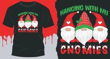 Hanging With My Gnomies, Best Gnome T-Shirt Design vector