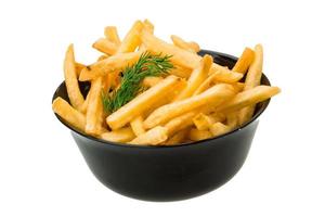 French fries on white background photo