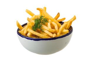 French fries on white background photo