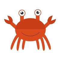 Crab in cartoon style on a white background vector