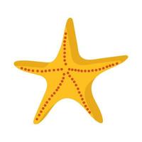 Yellow starfish with red spots on a white background vector