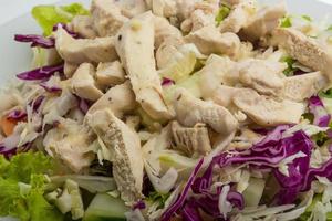 Chicken salad close up view photo