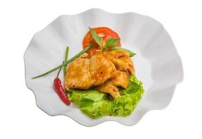 Baracuda steak on white background photo