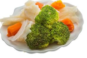 Boiled cabbage and broccoli photo