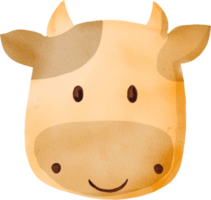 Watercolor cookie cow png