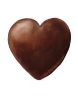 bomba de chocolate con forma de corazón pintada en acuarela png