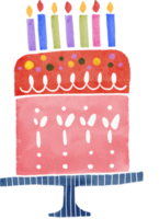 happy birthday cake with colorful candles png