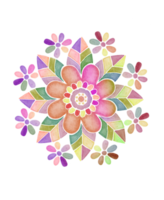 flower mandala watercolor painted png