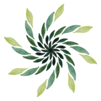 aquarelle de mandala vert peint png