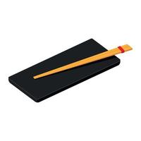black plate and chopsticks vector