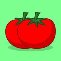 ilustración vectorial de lindo tomate de color rojo vector