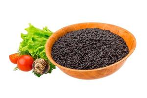 Black raw rice photo