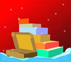 boxing day, colorful box, can be edited and added with various other ornaments vector