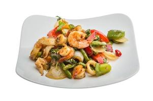 Seafood with vegetables photo