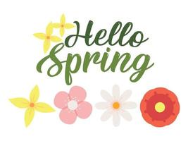 hello spring season vector