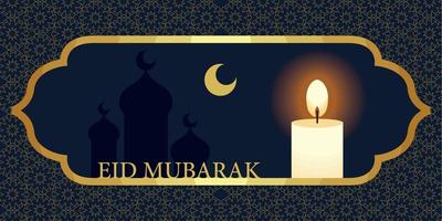 eid mubarak candle vector