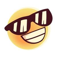 emoji con gafas de sol vector