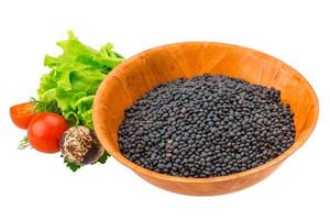 Black raw lentils photo