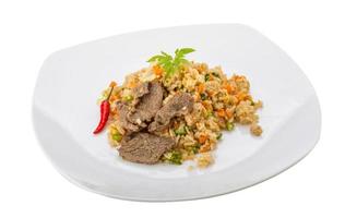 Fried rice with beef photo