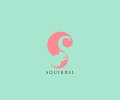 animal pictogram Squirrel logo design vector illustration