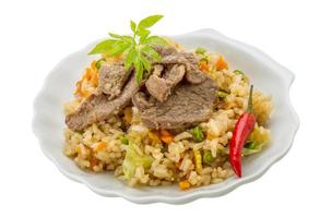 Fried rice with beef photo