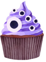 Aquarell süßer Halloween-Cupcake png