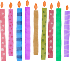 Watercolor Hand drawn Happy Birthday Candle png