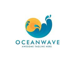 ocean wave logo design vector illustration
