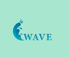 Ilustración de vector de diseño de logotipo de onda azul