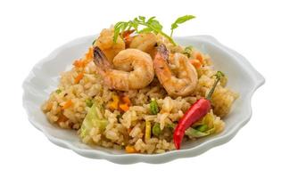 Fried rice with shrimps photo