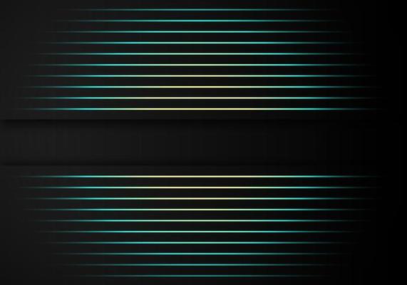 Abstract Stripes Blue yellow Lines Diagonal Overlap on Black Background with Copy Space for Text