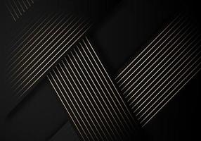 Luxury Stripes Golden Lines Diagonal Overlap on Black Background with Copy Space for Text vector