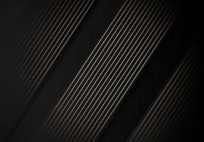 Luxury Stripes Golden Lines Diagonal Overlap on Black Background with Copy Space for Text vector