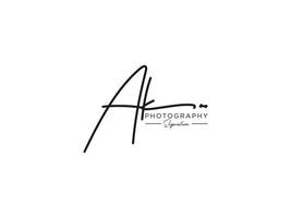 Letter AK Signature Logo Template Vector