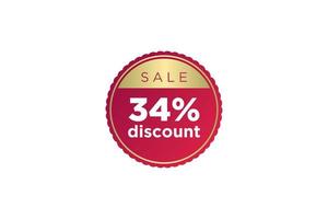 34 discount, Sales Vector badges for Labels, , Stickers, Banners, Tags, Web Stickers, New offer. Discount origami sign banner.