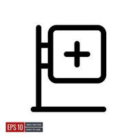 Medical signboard icon vector. minimal line icons perfect for health web or app designs. Simple illustration. vector