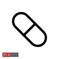 capsule medical icon vector. minimal line icons perfect for health web or app designs. Simple illustration. vector