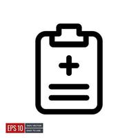 Medical checklist icon vector. minimal line icons perfect for health web or app designs. Simple illustration. vector