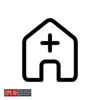 Hospital symbol icon vector. minimal line icons perfect for health web or app designs. Simple illustration. vector