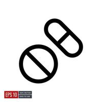 pill capsule medical icon vector. minimal line icons perfect for health web or app designs. Simple illustration. vector