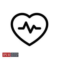 heartbeat medical icon vector. minimal line icons perfect for health web or app designs. Simple illustration. vector