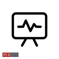 medical statistics screen icon vector. minimal line icons perfect for health web or app designs. Simple illustration. vector
