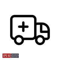 Ambulance medical icon vector. minimal line icons perfect for health web or app designs. Simple illustration. vector